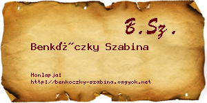 Benkóczky Szabina névjegykártya