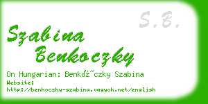 szabina benkoczky business card